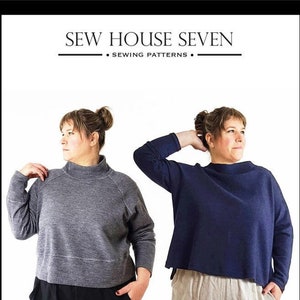 Sew House Seven Paper Sewing Pattern: Toaster Sweaters Curvy Sizes US 16-34 (UK 20-38)
