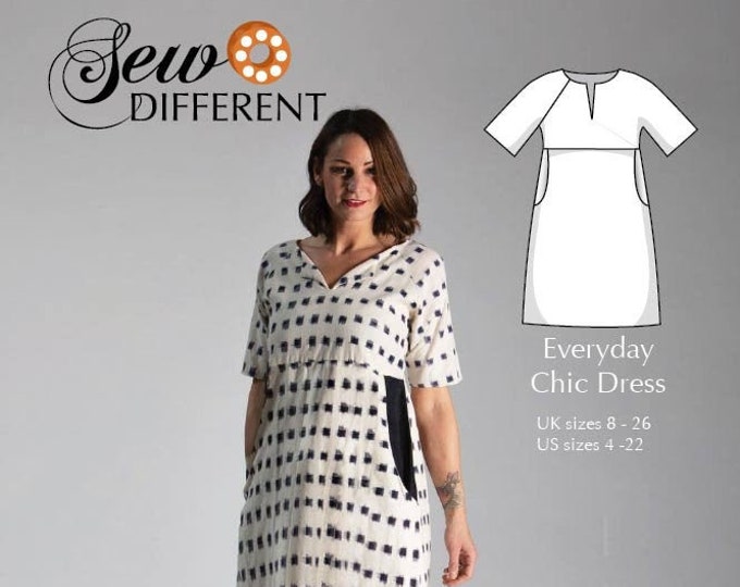 Sew Different Paper Sewing Pattern: Everyday Chic Dress UK Sizes 8 26 ...
