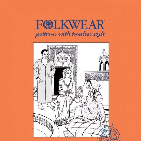 Folkwear Paper Sewing Pattern: Moroccan Djellaba - Unisex Kaftan or Robe - No. 157