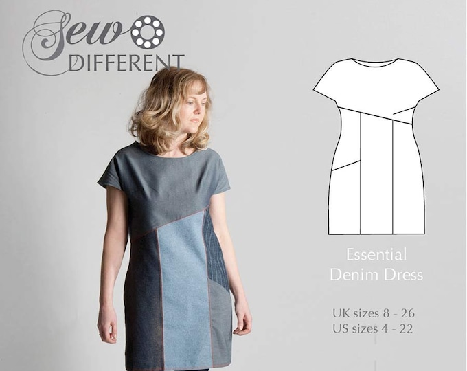 Sew Different Paper Sewing Pattern: Essential Denim Dress UK Sizes 8 ...