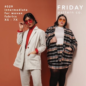 Friday Pattern Company Paper Sewing Pattern: The Heather Blazer, Sizes XS-7X