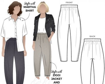 Style Arc Paper Sewing Pattern: Bob Woven Pant