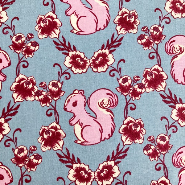 Ruby Star Society 'Reading Nook' Quilting Cotton 'Fancy Squirrel' in Celestial