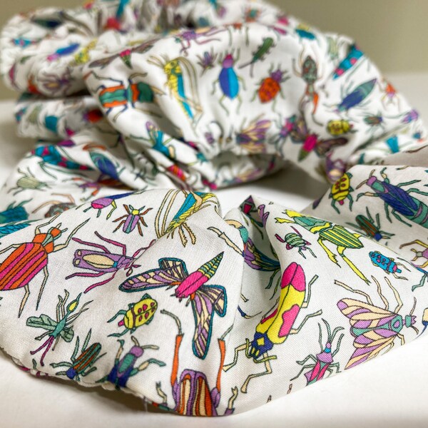 Large Insect Scrap Scrunchie made with Liberty Fabric