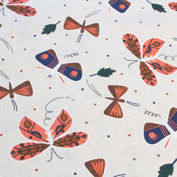 Cloud 9 Linen Cotton Mix Dressmaking Fabric 'Flutter' by Meenal Patel