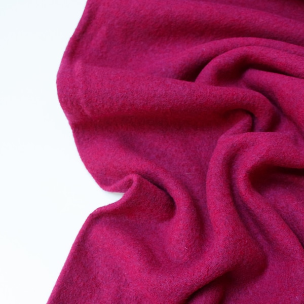 Boiled Wool Coating Fabric in Deep Cerise