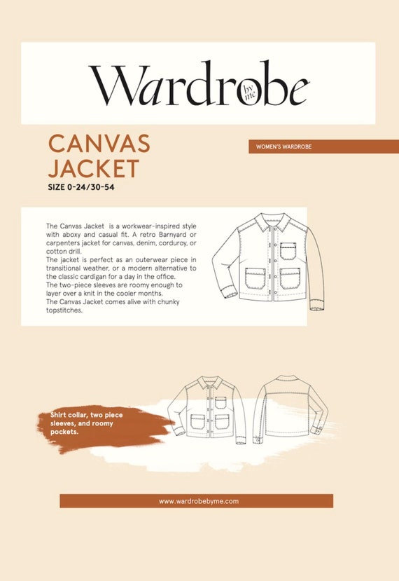 Canvas Jacket Womens Paper Pattern - Wardrobe by Me Canvas Jacket Womens Paper Pattern - Wardrobe by Me