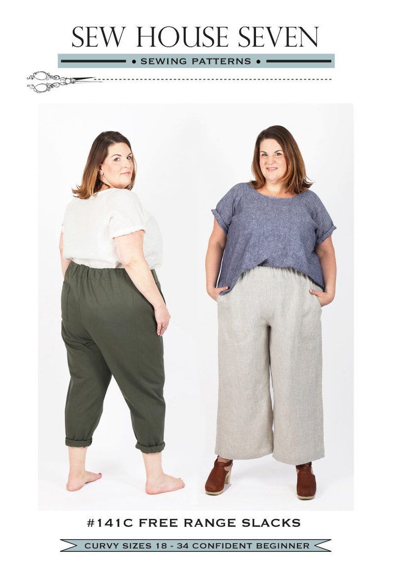 Sew House Seven Paper Sewing Pattern #130 Free Range Slacks UK Sizes 4-24 or Curvy 22-38