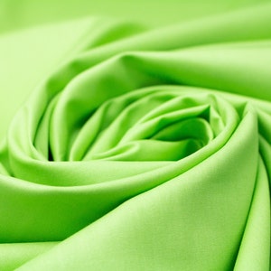 Plain Organic Cotton Poplin in Lime Green