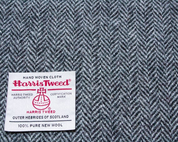 Harris Tweed Handwoven Wool Cloth 'laxdale' Grey Herringbone -  Ireland