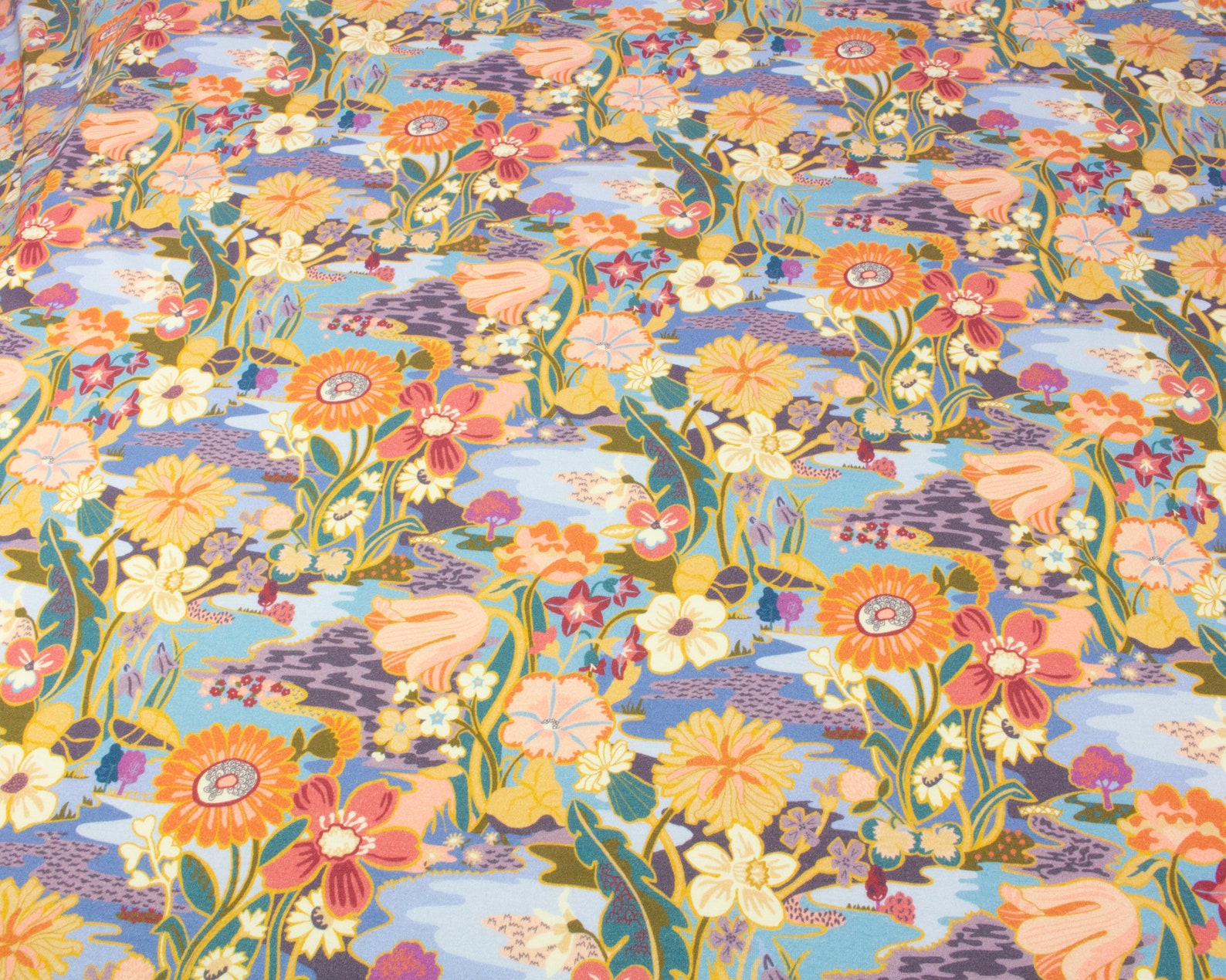 Liberty Fabrics Norfolk Jersey Fabric with 'Sunshine Etsy