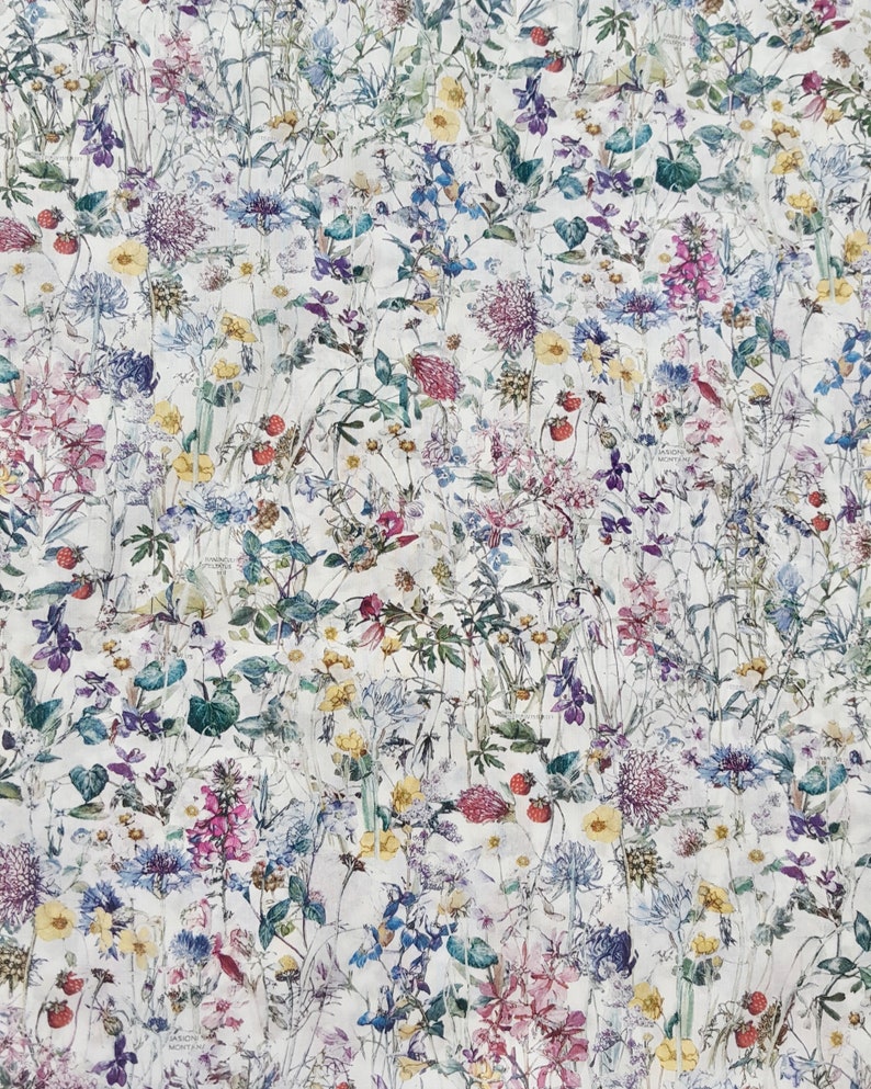 Liberty Fabrics Tana Lawn™ 'Wild Flowers' White | Etsy