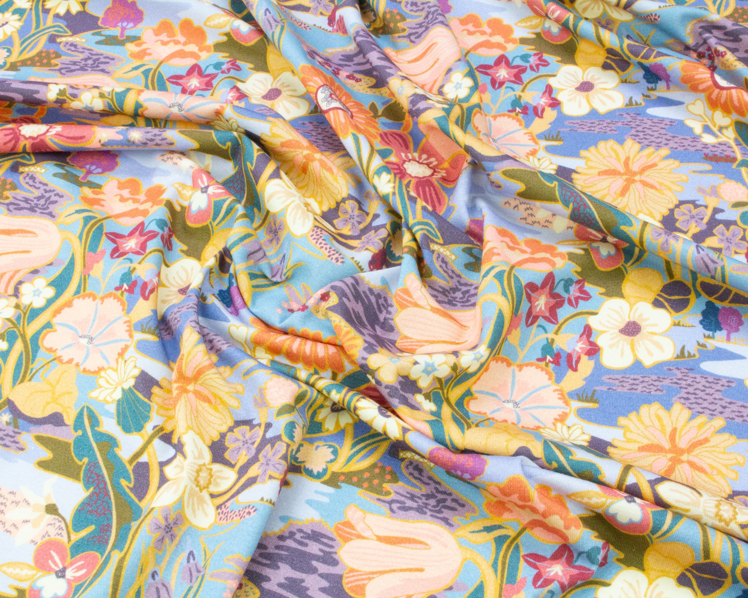 Liberty Fabrics Norfolk Jersey Fabric with 'Sunshine | Etsy
