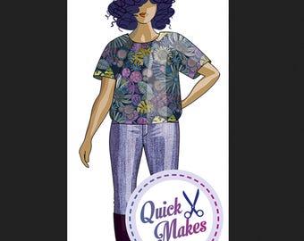 Sew Different Paper Sewing Pattern: Boxy Raglan Top UK Sizes 8 - 26