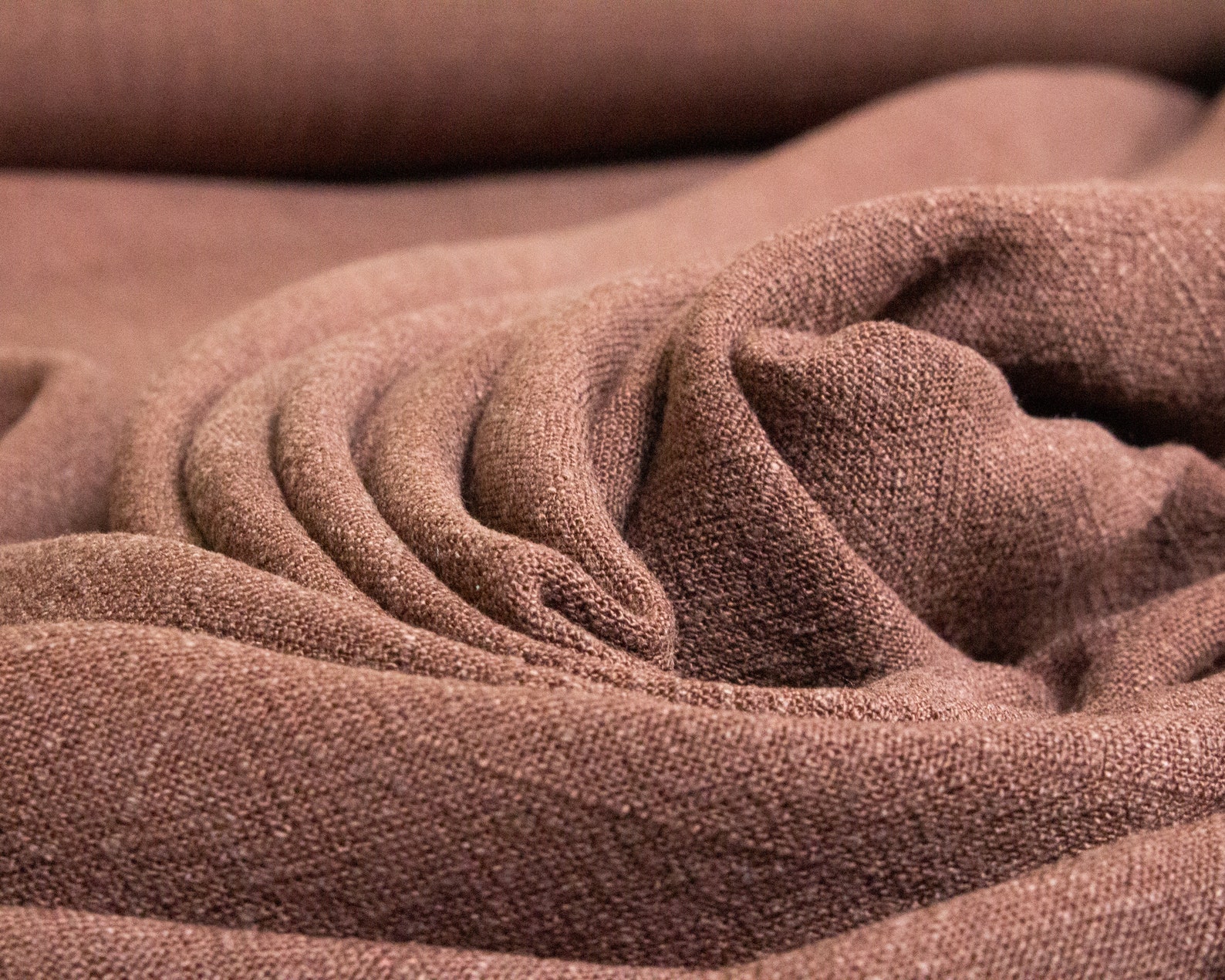 Soft Viscose Linen Mix Slub Weave Fabric in Chocolate Brown Etsy