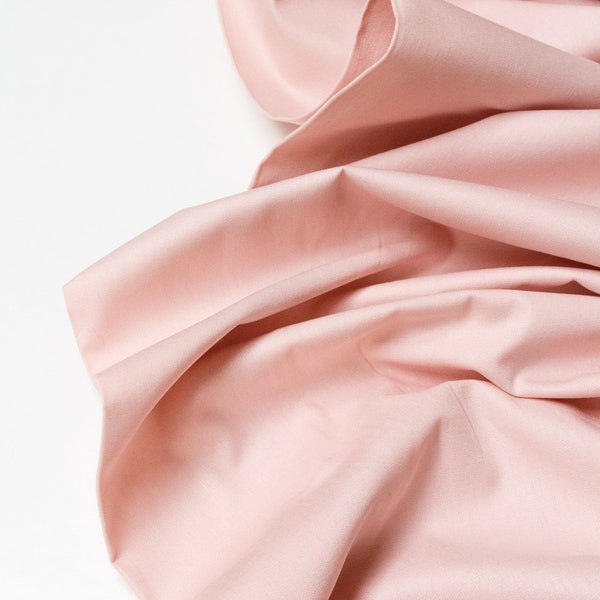 Plain Organic Cotton Poplin in Powder Pink