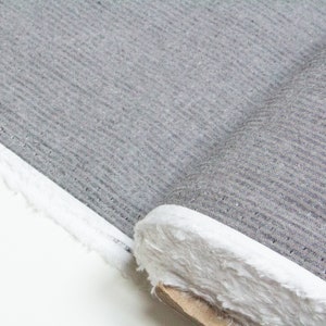 Cotton Seersucker Chambray Fabric with Slate Grey and Charcoal Stripes