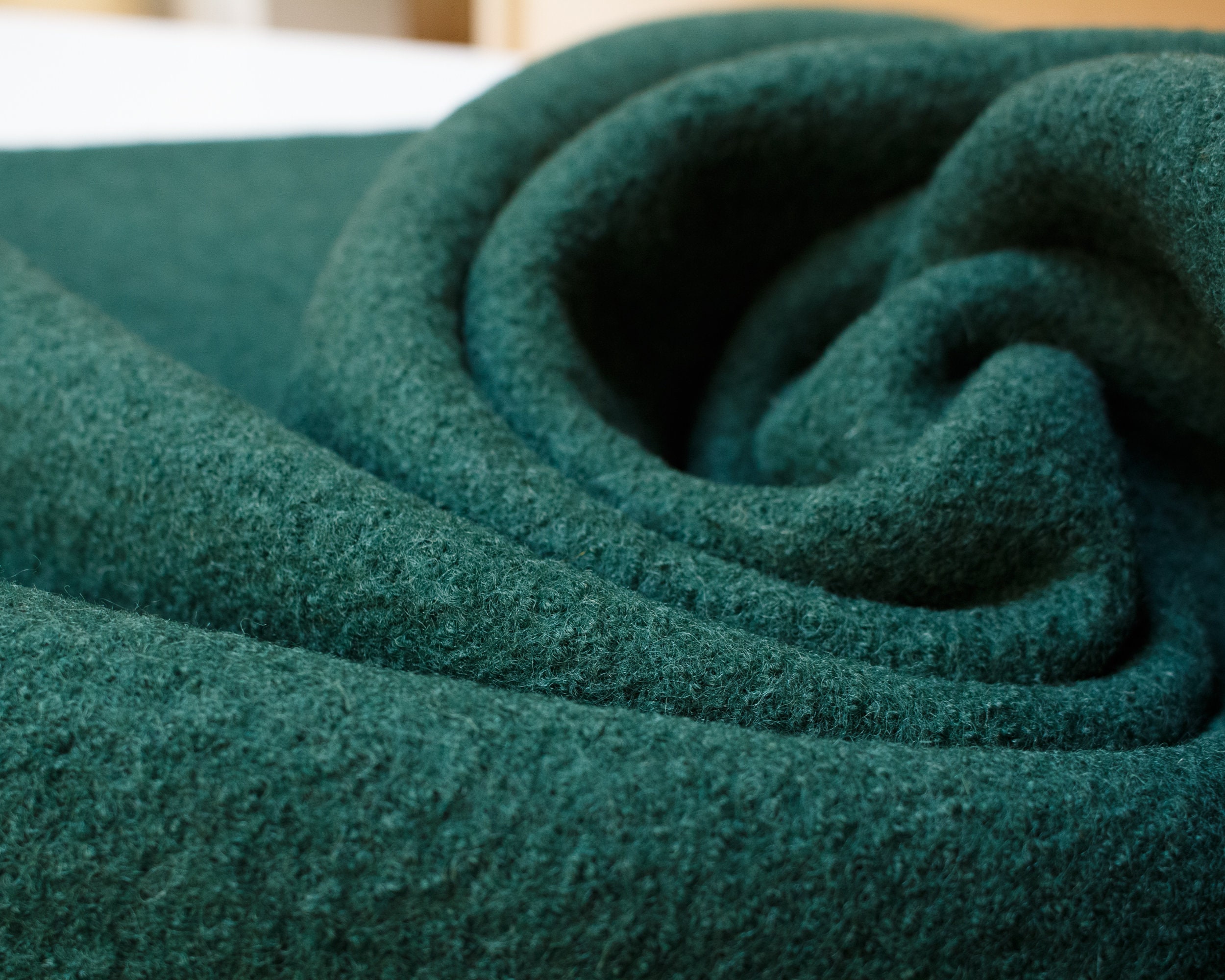 Boiled Wool Coating Fabric in Spruce Green 