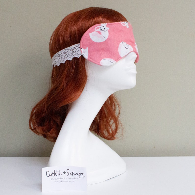 Organic Brushed Cotton Sleep Mask /'Arctic Fox/'