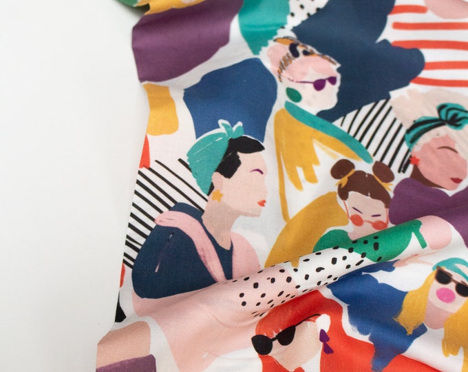 Lady Mcelroy Marlie Care Cotton Lawn With Colourful Ladies Print