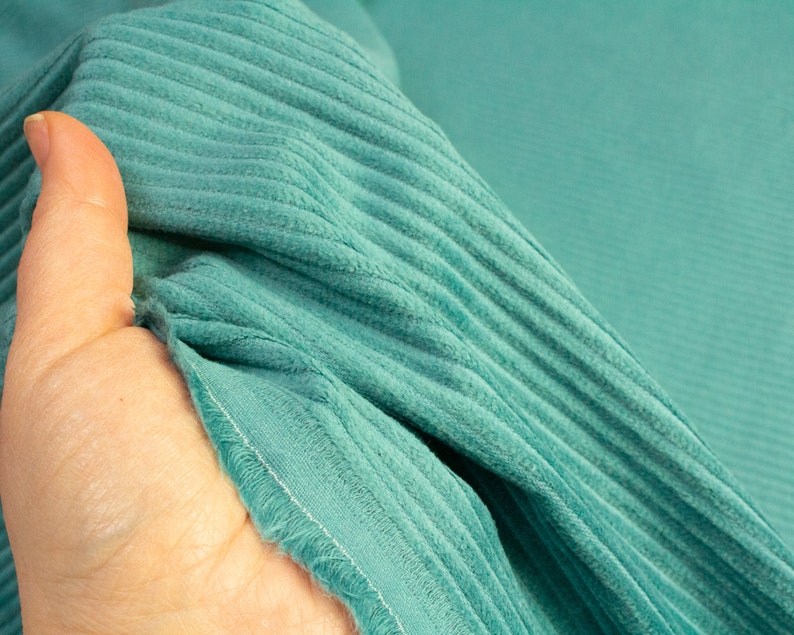 Jumbo Washed Cotton Corduroy Fabric in Teal 4.5 Wale - Etsy UK