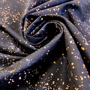 ルビースターソサエティ「スペックルド」キルティングコットン「ブラック」（メタリック）