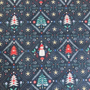 30cm Piece Dashwood Studio Quilting Cotton 'Nordic Noel' Dark Green