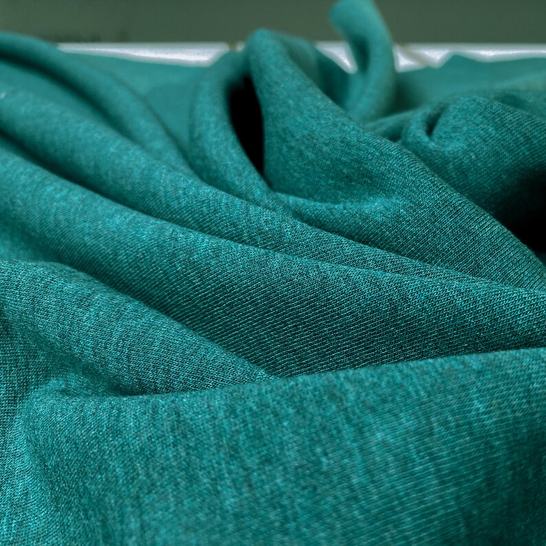 Fleece Backed Cotton Jersey Sweatshirt Fabric in Pine Green | Etsy