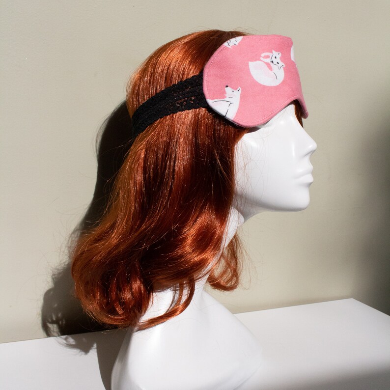 Organic Brushed Cotton Sleep Mask /'Arctic Fox/'