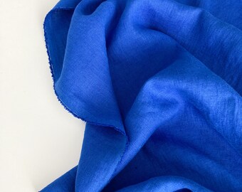 EU Tumbled Linen in Cobalt Blue