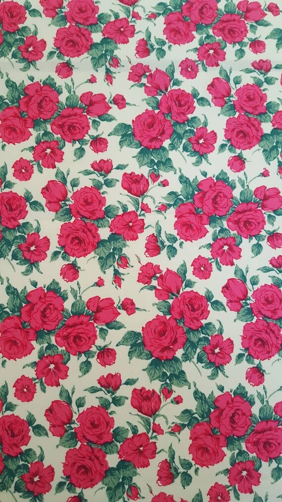 100/% Cotton Poplin Rose /& Hubble Fabric PINK VINTAGE ROSE Floral Material ISABEL