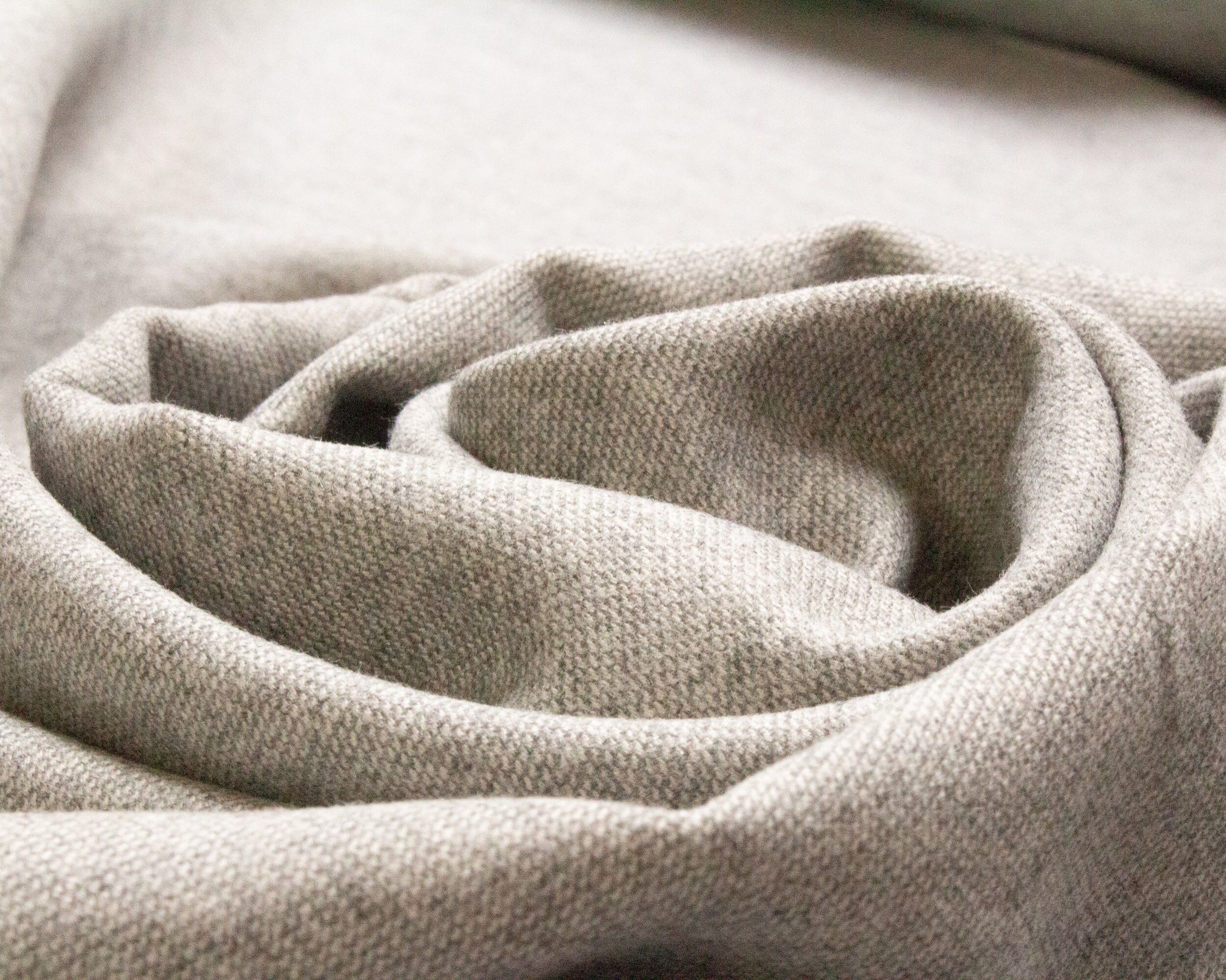 Brushed Cotton Shirting in Silver Grey & Ecru Marl Etsy