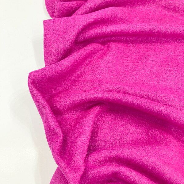 Wool Mix Jacketing / Coating Fabric in Hot Pink