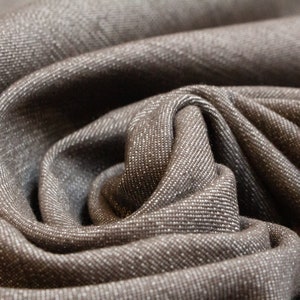 50cm Piece - Flawed - Elephant Grey Stretch Denim Fabric with a Slub Weave