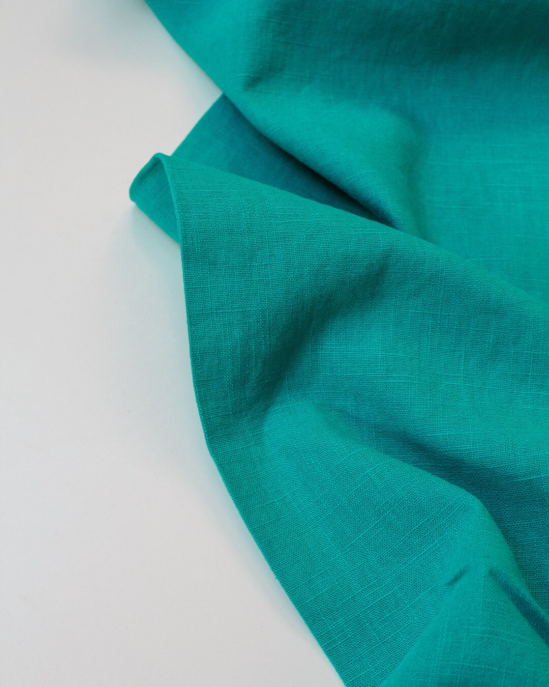 Washed Linen Fabric in Turquoise Etsy