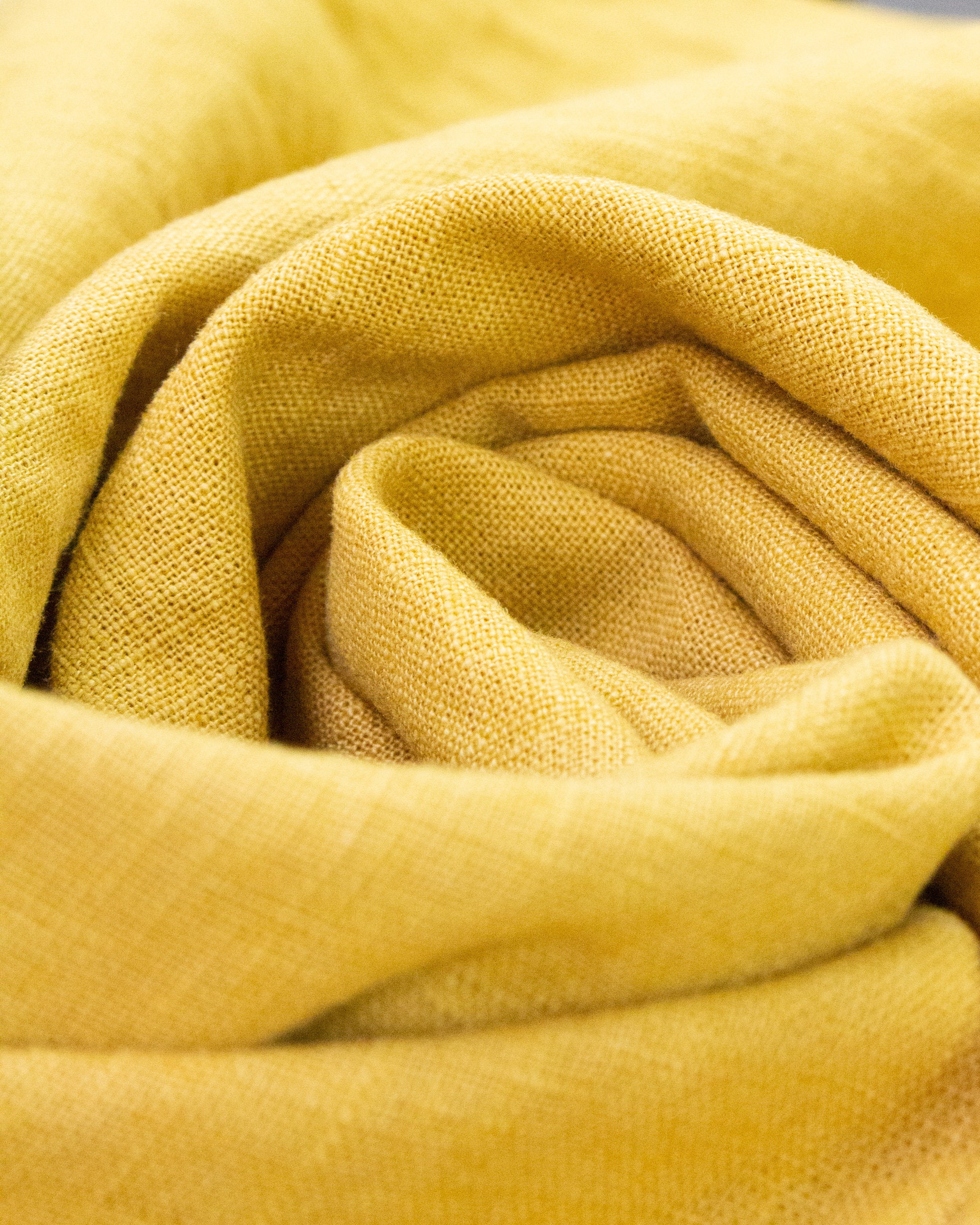 115cm Piece Soft Washed Linen Fabric in Mustard Yellow Etsy