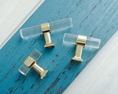 Acrylic Drawer Pull Cabinet Knob Pulls Handle Glass Crystal Look Lucite Knobs Dresser Handle Silver Gold Kitchen Lucite Knob