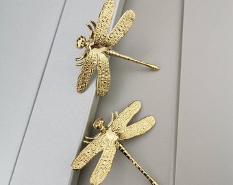 Dragonfly Brass Handles Pulls Insect Series Pulls Knobs Handles Drawer Knobs Pulls Cupboard Pulls Handles Wardrobe Handle Exquisite Knobs