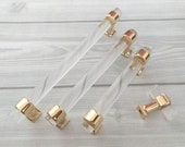 3.75 quot 5 quot 6.3 quot Acrylic Drawer Pull Handles Knobs Clear Gold Dresser Pulls Modern Kitchen Cabinet Door Handle Pull Knob Decor 96 128 160 mm