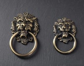 Lion Drawer Pull Knobs Handles Dresser Drop Ring Pulls Antique Bronze Lion Head Door Knocker Cabinet Knob Handle Vintage Hardware