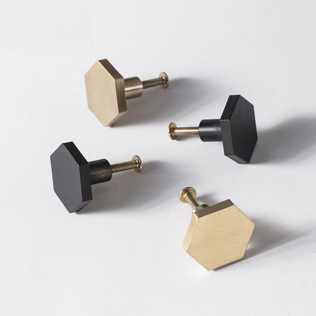 Golden Brass Small Handles Knobs Modern Minimalist Wardrobe Knobs