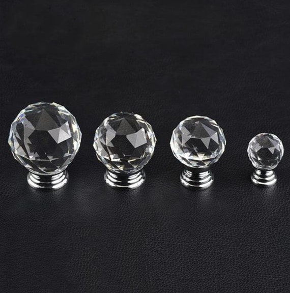 Clear Glass Crystal Knobs Dresser Drawer Knobs Pulls Handles Etsy