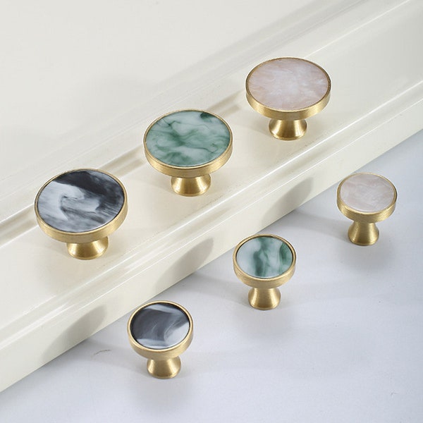 Marble Pattern Shell Knobs Handle Cabinet Knobs Pull Wardrobe Door Handle Knobs Drawer Handle Knob Brass Door Knob Pull Furniture  Hardware