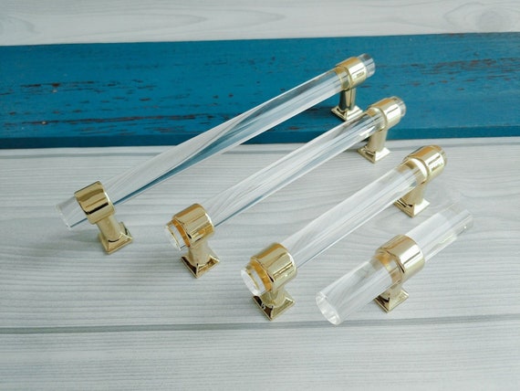Adjustable Holes Space Acrylic Drawer Pull Handles Knobs Clear Etsy