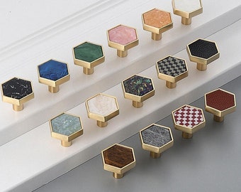 Hexagonal Drawer Handles Knobs Cabinet Knobs Pull Wardrobe Door Handle Knobs Drawer Handles Knobs   Zinc Alloy Knob Pull Furniture Hardware