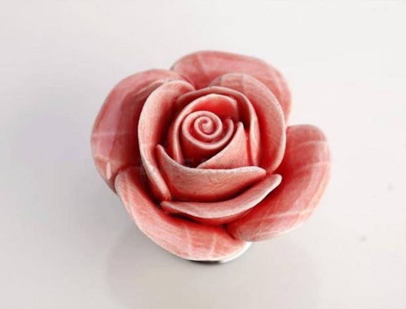 Pink Rose Knobs Dresser Knobs Ceramic Drawer Knobs Pulls Handles Unique Cabinet Knobs Pull Handle Hardware