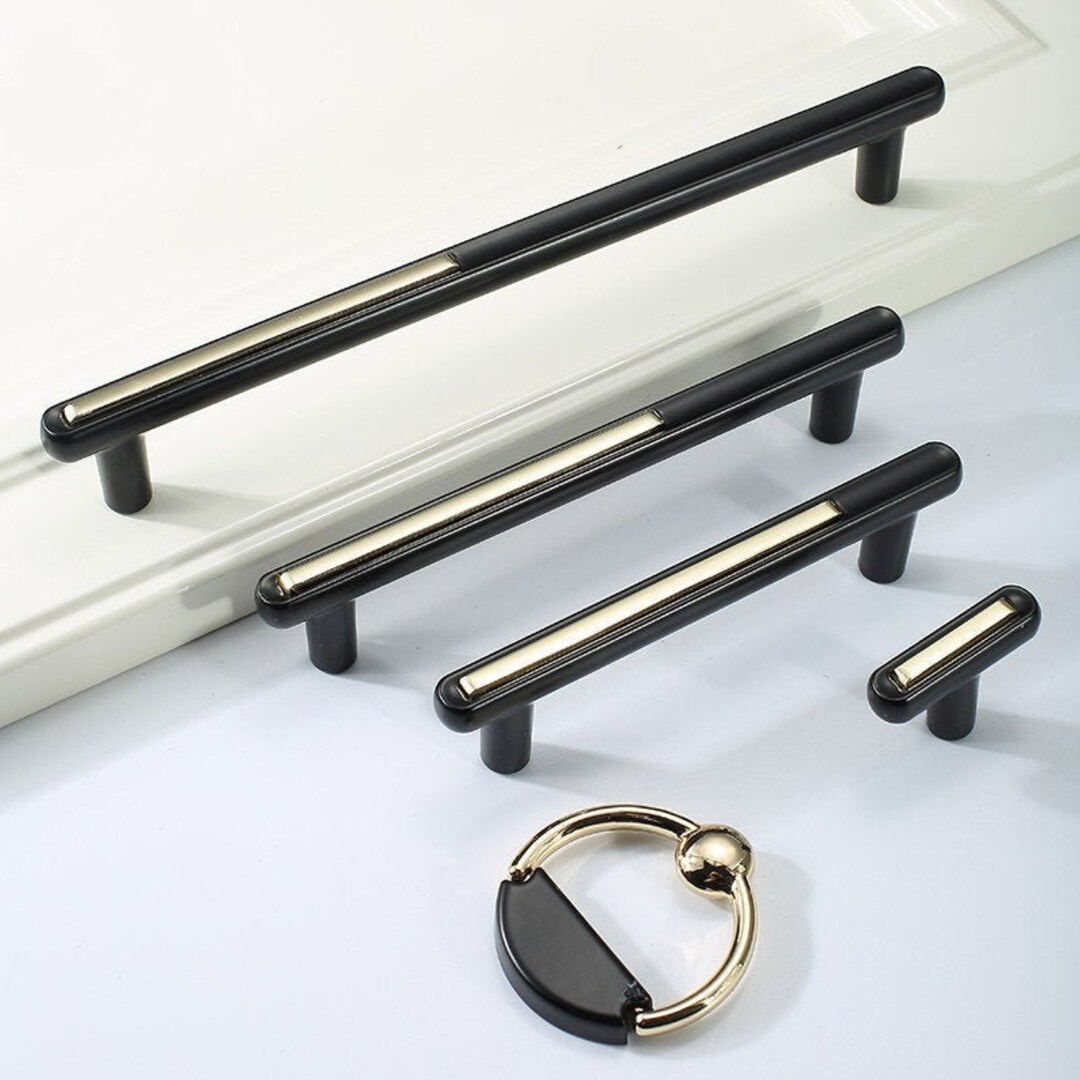 Black Gold Handle Pulls Door Handle Exquisite Handle Modern Wardrobe Handles