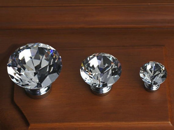 Glass Knobs Clear Crystal Knob Drawer Knobs Dresser Pulls Etsy