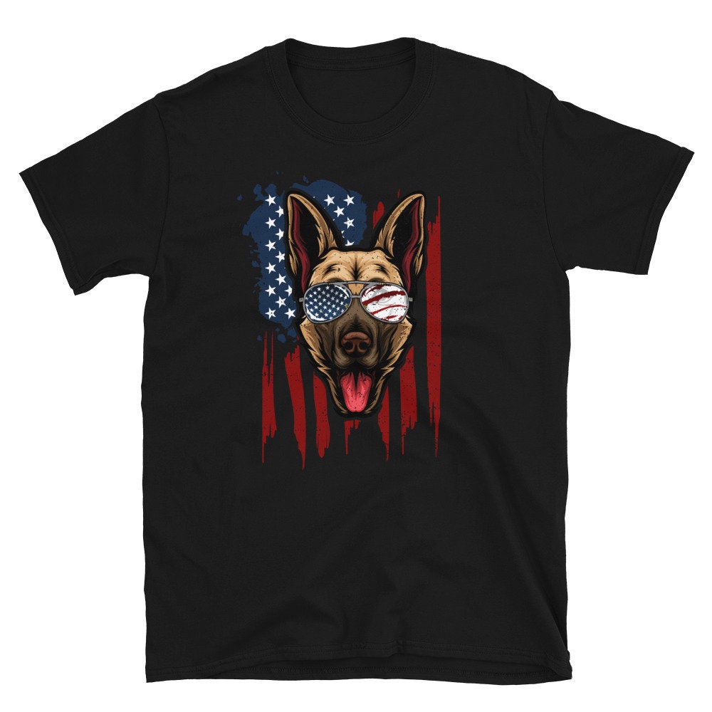 US Flag Dog Sunglasses T-shirt. 4th of July Shirt. - Etsy