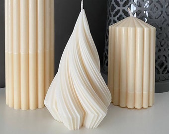 Soy candle Pyramid, Modern candle, Woman candle, Unscented candle Pyramid, Soy pillar candle, Decorative candle, Candle handmade,Gift candle